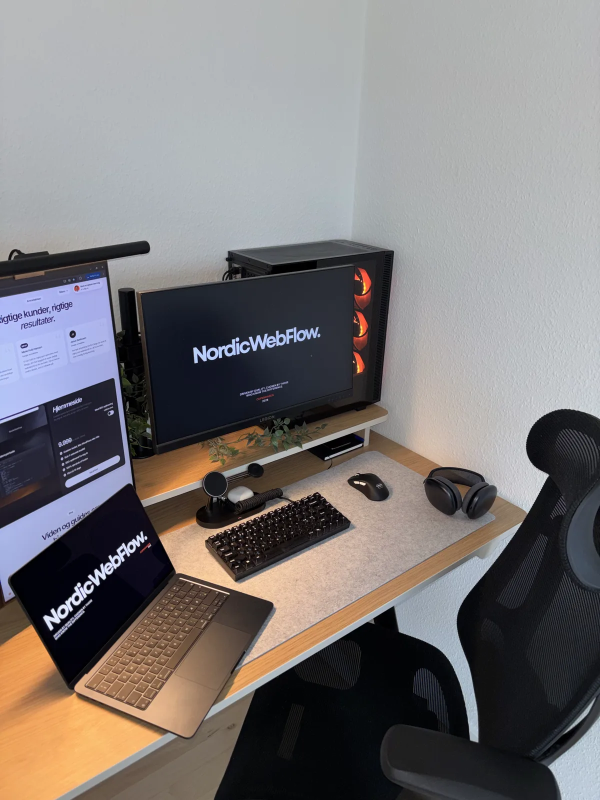 NordicWebFlow's kontor, hvor hjemmesider bliver udviklet