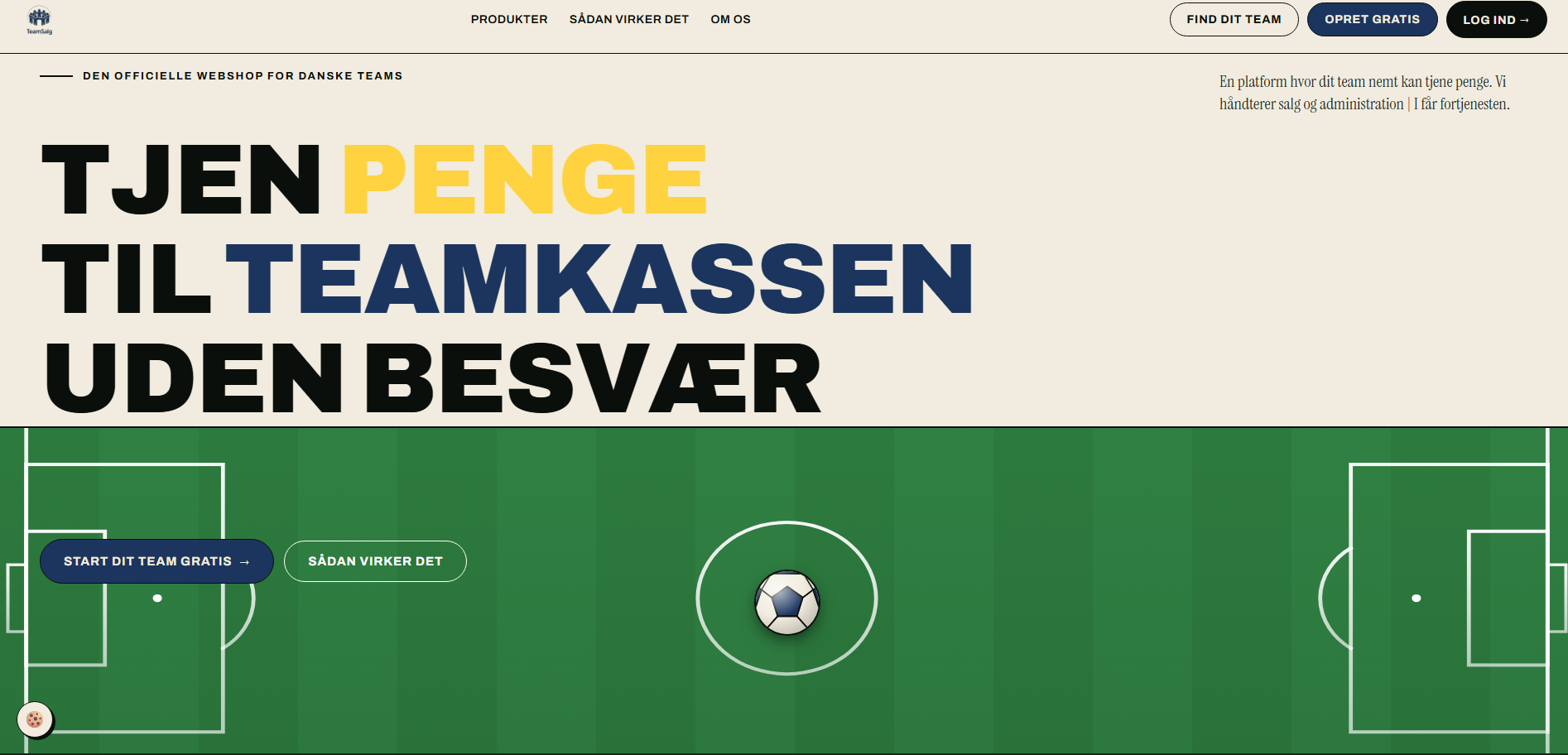 TeamSalg hjemmeside — bygget af NordicWebFlow